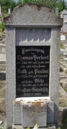 Herbert tomas 1857-1949 Paulini Katharina 1862-1929 Grabstein